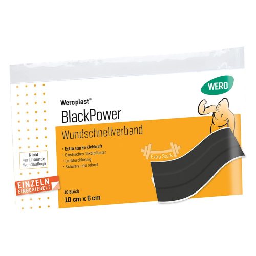 Wero Black Power aid plaster 10x6cm 10pcs 