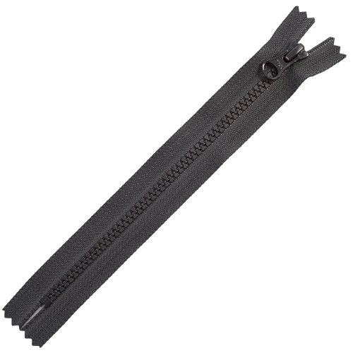 YKK Closed Plastic Zipper, Black 15cm