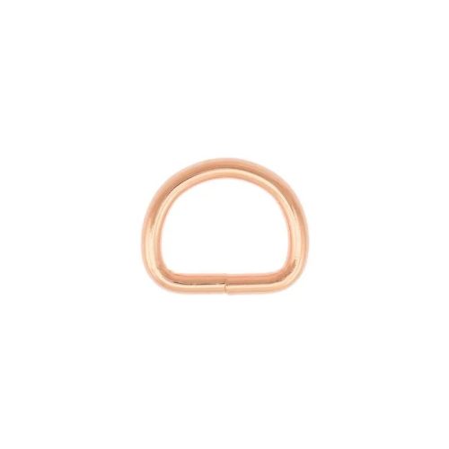 Steel D-ring 15 mm rose gold