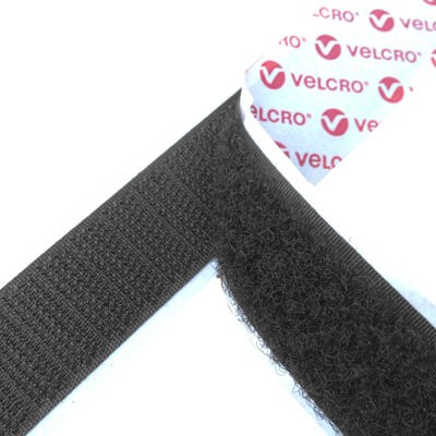 Image of Velcro Öntapadós Tépőzár 25mm széles Fekete, Bolyhos