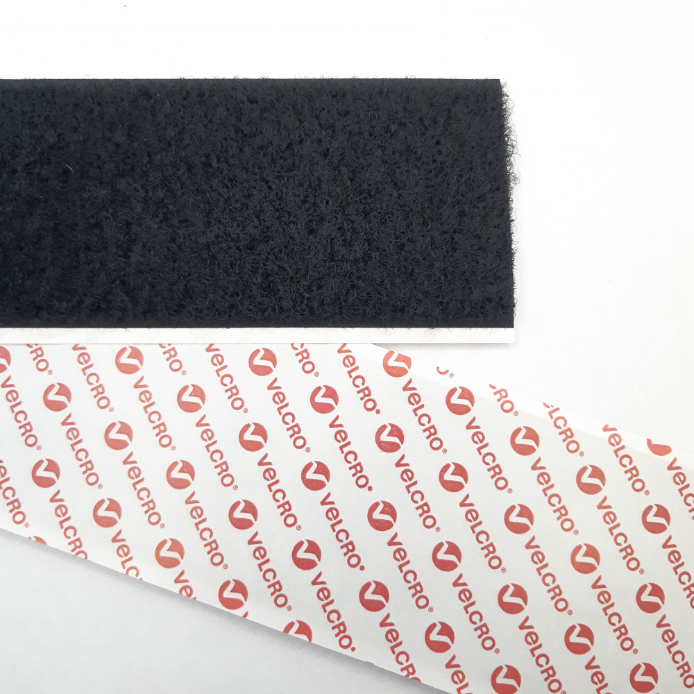 Image of Velcro Öntapadós Tépőzár 50mm széles Fekete, Bolyhos