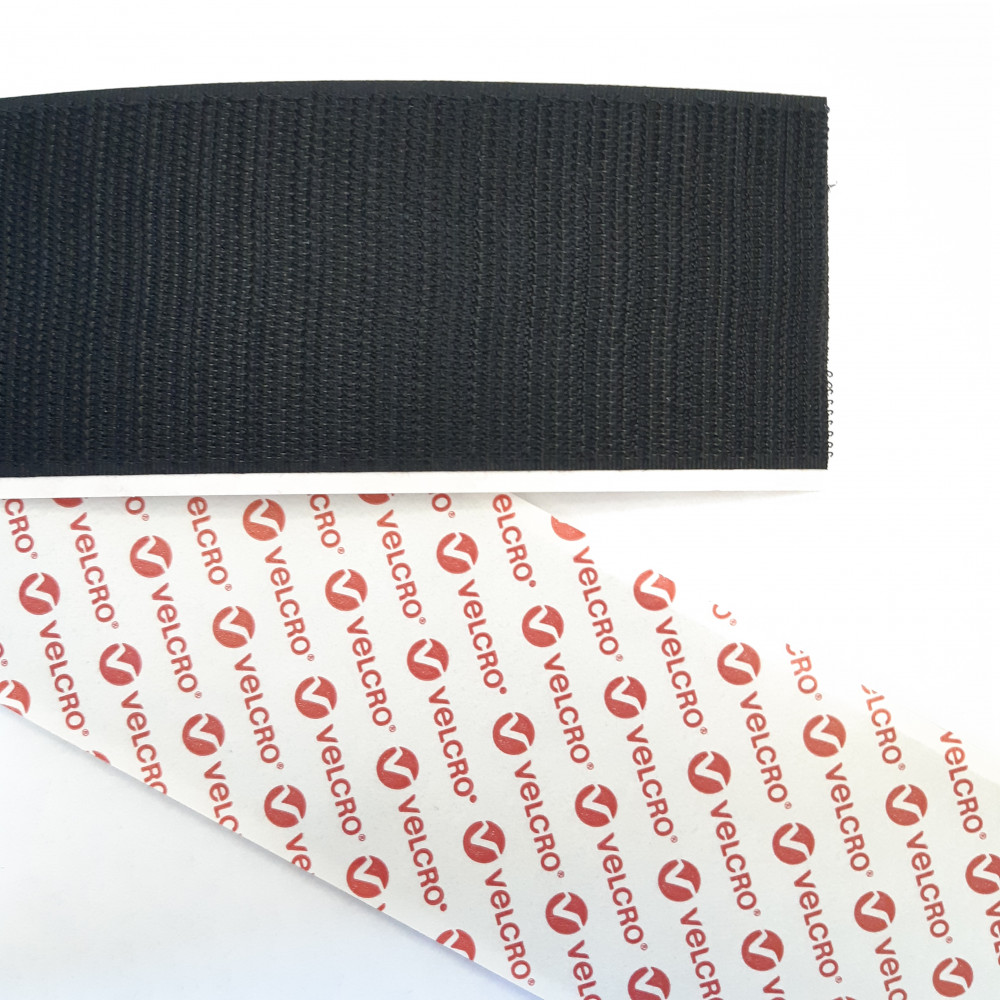 Image of Velcro Öntapadós Tépőzár 50mm széles Fekete, Tüskés